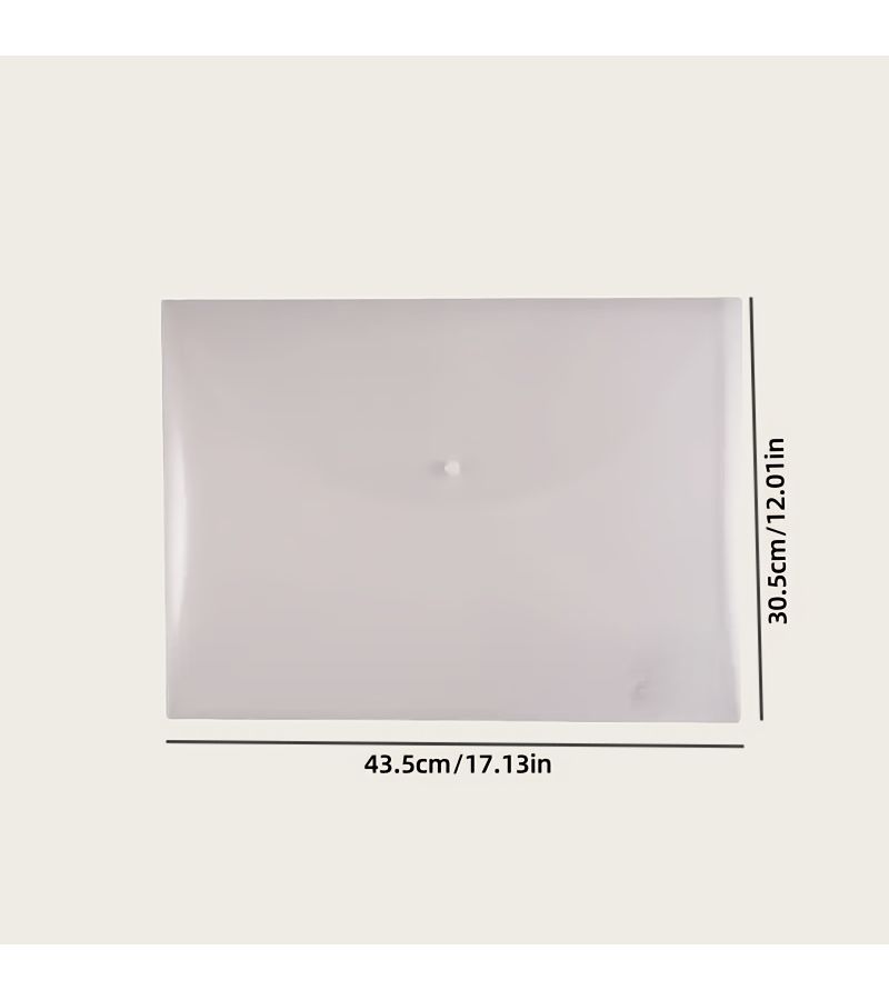2pcs A3 Transparent PVC File Folders Waterproof Snap Closure Storage Bags For School Office - Image 3