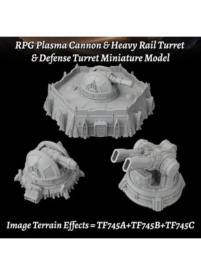 TF745B برج سكة حديد ثقيلة لعبة طاولة خيال علمي تضاريس قاعدة فضائية دفاع عسكري مصغرة - Image 2