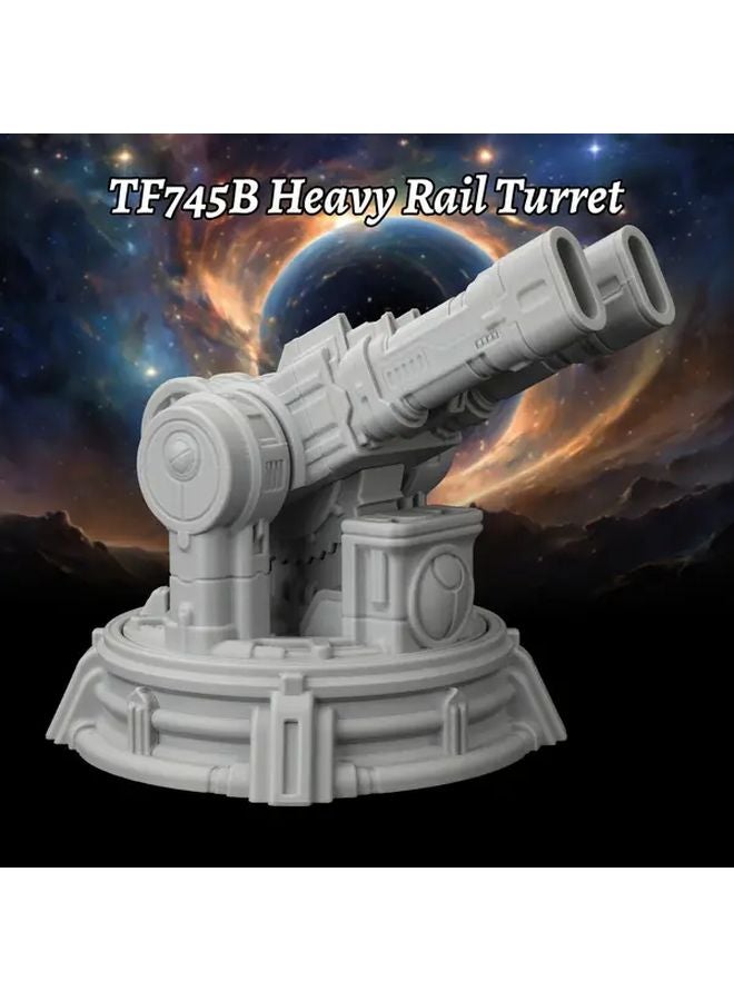TF745B برج سكة حديد ثقيلة لعبة طاولة خيال علمي تضاريس قاعدة فضائية دفاع عسكري مصغرة - Image 1