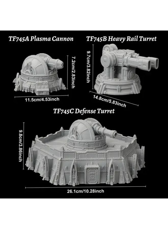 TF745B برج سكة حديد ثقيلة لعبة طاولة خيال علمي تضاريس قاعدة فضائية دفاع عسكري مصغرة - Image 4