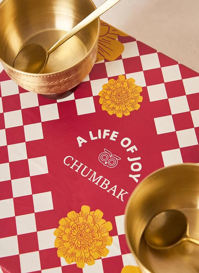 Chumbak  Rani Bagh Brass Dessert Bowl Gift Set - Set of 4, 180ml | Palace Memoirs  | Best Price UAE