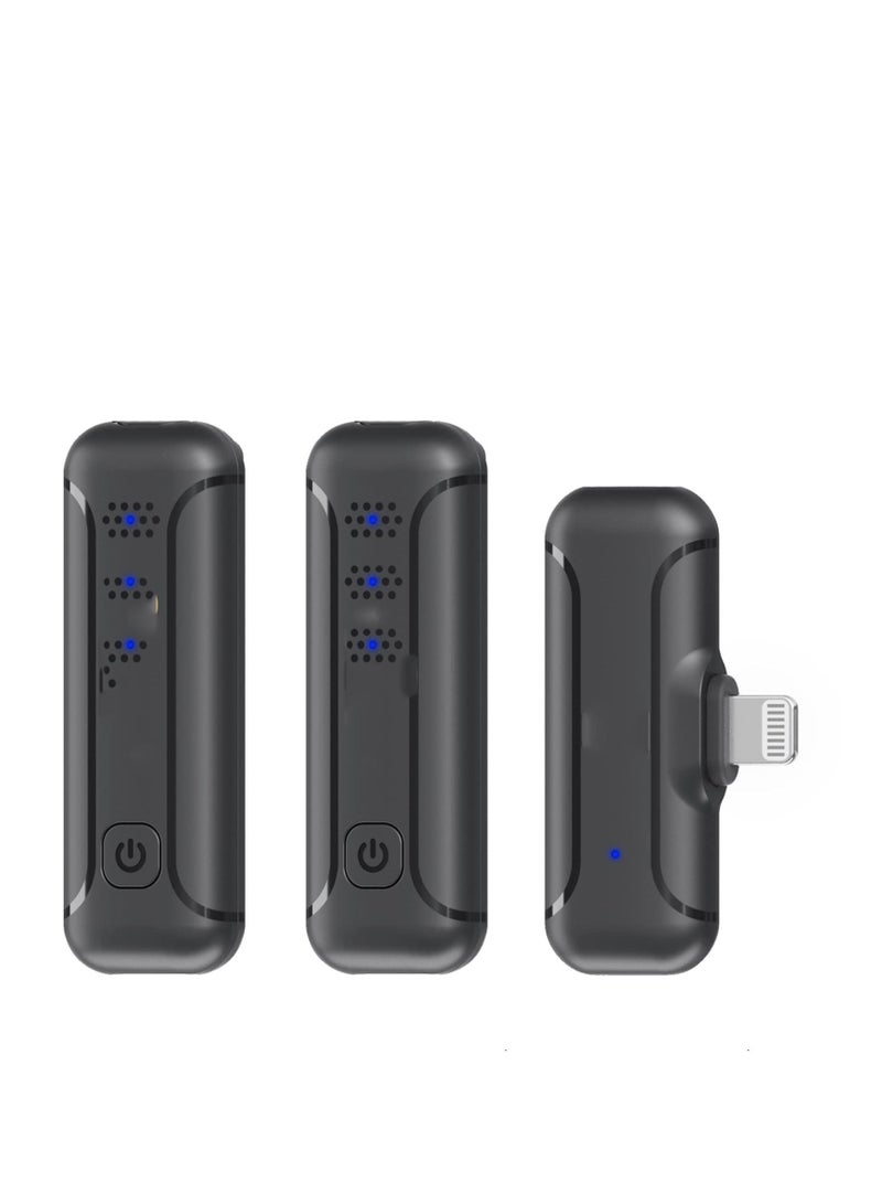 SYOSI Wireless Lavalier Microphone for iPhone iPad, 2.4GHz Plug Play Lapel Clip-on Mic for Interview Video Podcast Vlog YouTube Recording (2TX+RX)  - Image 1