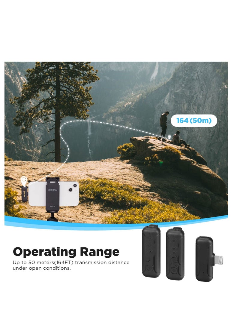 SYOSI Wireless Lavalier Microphone for iPhone iPad, 2.4GHz Plug Play Lapel Clip-on Mic for Interview Video Podcast Vlog YouTube Recording (2TX+RX)  - Image 5