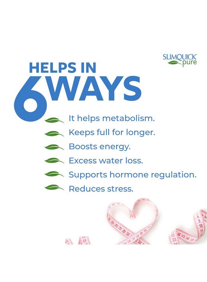SlimQuick Pure 3X Extra Strength Pill For Women Helps Achieve Weight Goals Helps Metabolism Lose Excess Water Keeps Full For Longer With Green Tea Extract Caste Tree Caffeine Mct Oil 60 Count - Image 5