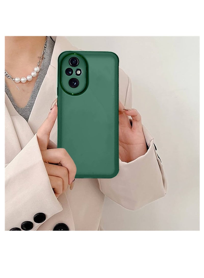 دبليو تيك غطاء حماية خلفي لهاتف Honor 200 Pro 5G 2024 مصنوع من السيليكون الشفاف الناعم والنحيف للغاية، أنيق ومطلي بحدود الكاميرا - أخضر داكن - Image 3