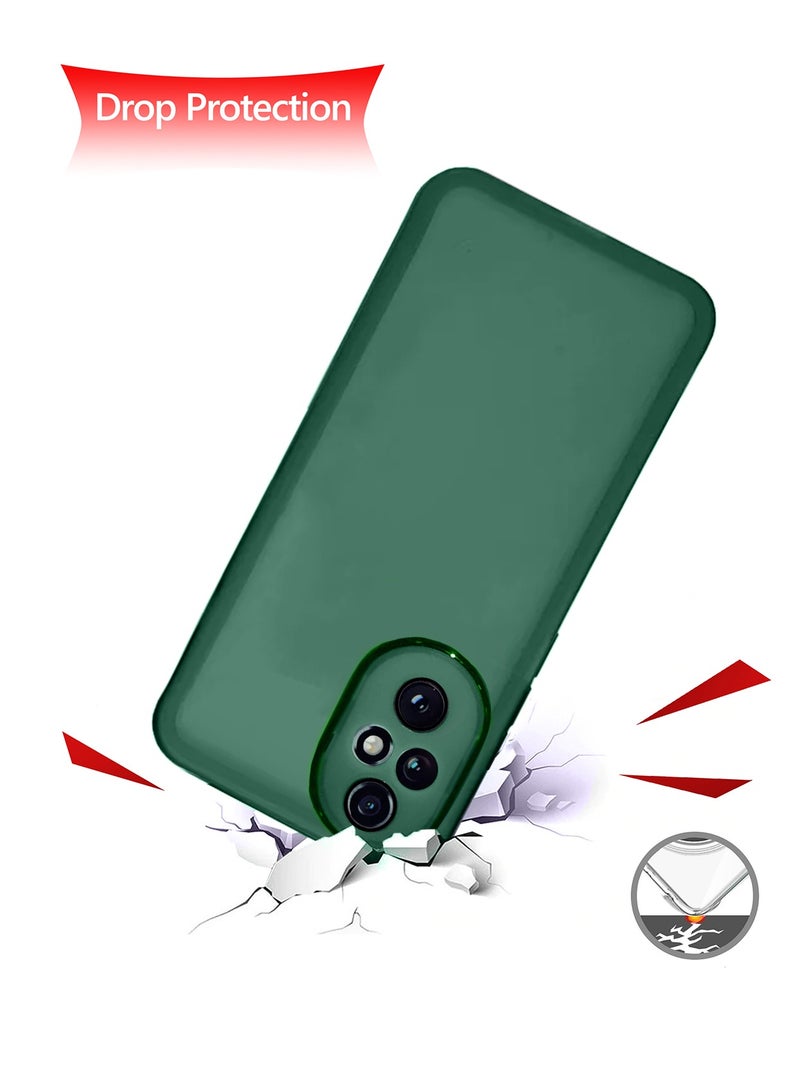 دبليو تيك غطاء حماية خلفي لهاتف Honor 200 Pro 5G 2024 مصنوع من السيليكون الشفاف الناعم والنحيف للغاية، أنيق ومطلي بحدود الكاميرا - أخضر داكن - Image 4