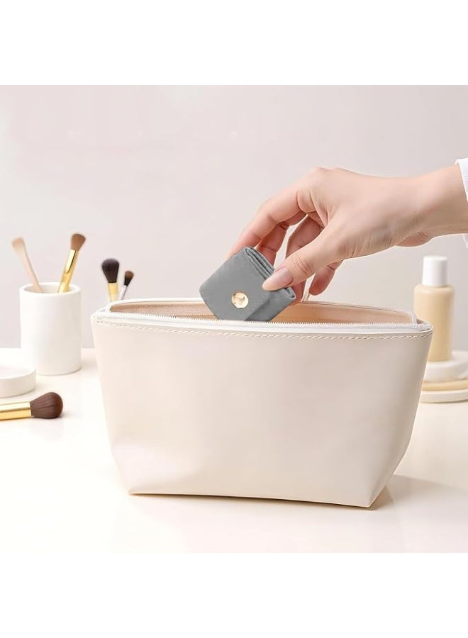 Mini Travel Jewelry Bag Mini Travel Jewelry Roll Bag with Buckle Portable Jewelry Pouch Travel Jewellery Organizer Case Small Foldable Jewellery Box for Earrings, Rings, Necklaces (1pcs) (Grey) - Image 5