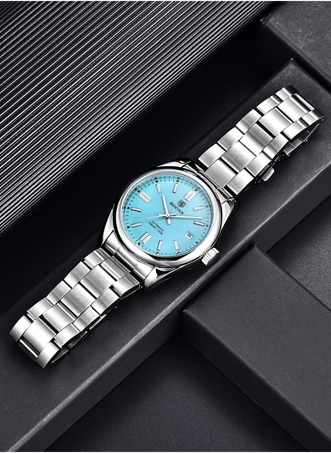 BENYAR Men's Automatic Watches Full Steel Luxury Casual Business Wrist Watch for Men Sea-gull ST6 Mechanical Synthetic Glass Wristwatch  - Image 4
