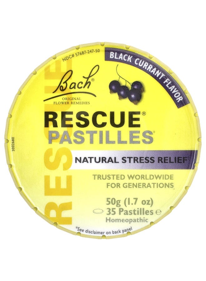 Bach, Rescue® Pastilles, Natural Stress Relief, Black Currant, 35 Pastilles, 1.7 oz (50 g) (Packaging may vary) - Image 1