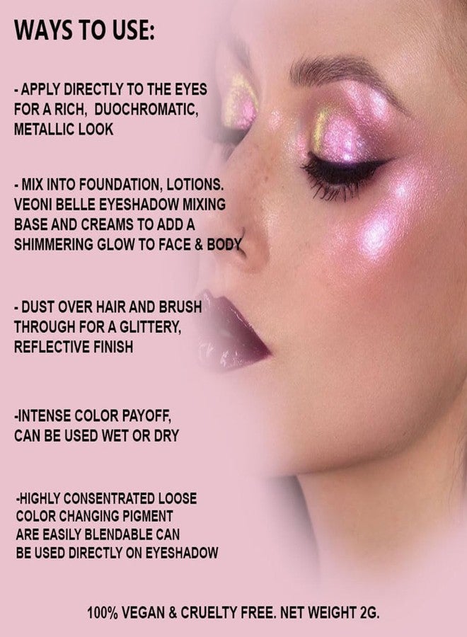 Veoni Belle Multichrome 2Pcs Duochrome Glitter Eyeshadow-2g Each-Spains & French Bride - Image 4