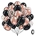 awenztech 60pcs Rose Gold and Black Balloons 12inch with Rose Gold Confetti Balloons for Wedding Graduation Baby Shower Birthday Party Decoration - Image 2