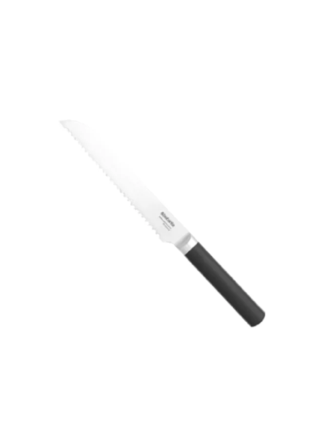 brabantia High Quality Ergonomic Design Serrated Steel Bread Knife Silver and Black 2.2 x 3.2 x 34.5 cm 250149