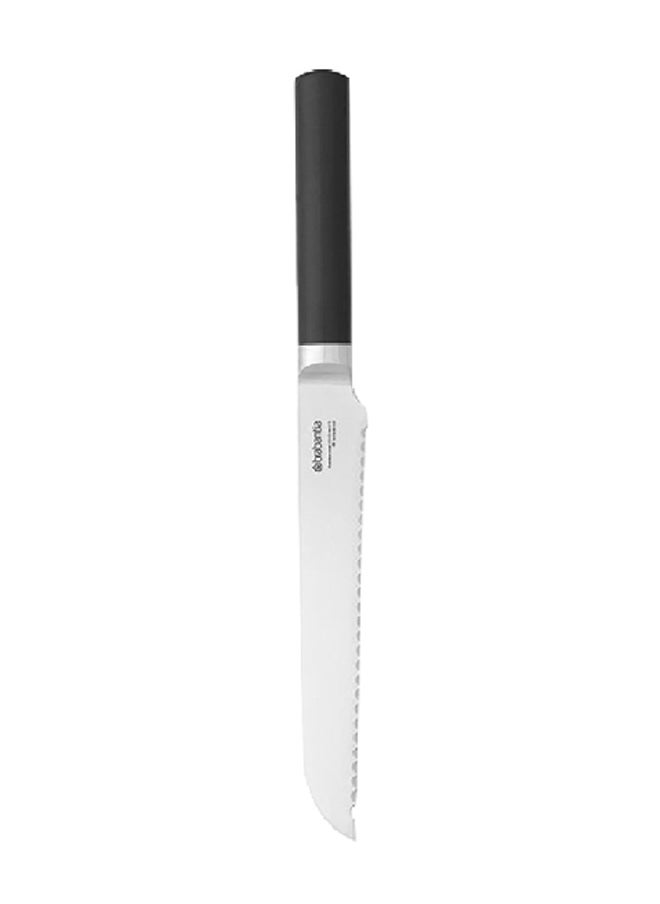 brabantia High Quality Ergonomic Design Serrated Steel Bread Knife Silver and Black 2.2 x 3.2 x 34.5 cm 250149  - Image 1