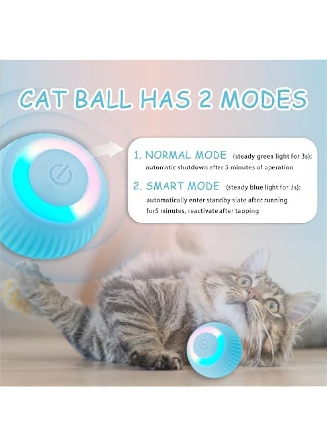 Beauenty Interactive Wloom Cat Toy Ball 2.0 Smart Automatic Rolling Toy Cat Ball Moving Self Indoor Playing Play Pet's with LED Lights Power Balls - Image 2