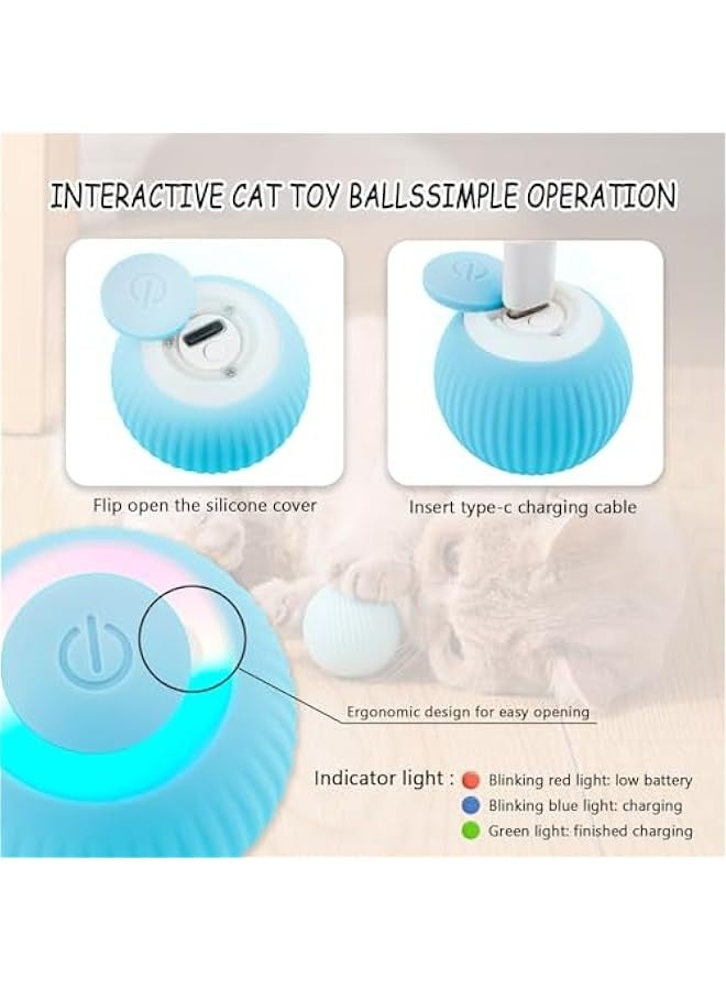 Beauenty Interactive Wloom Cat Toy Ball 2.0 Smart Automatic Rolling Toy Cat Ball Moving Self Indoor Playing Play Pet's with LED Lights Power Balls - Image 5