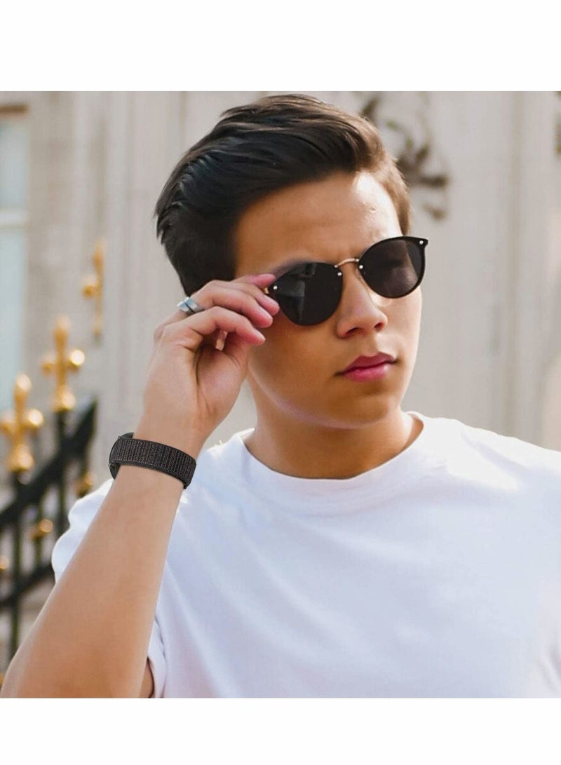 SYOSI 22mm Soft Nylon Watch Bands Compatible for Samsung Galaxy Watch 46mm/Samsung Galaxy Watch 3 45mm/Gear S3 Frontier/Classic, Sport Strap Wristband Replacement Bracelet for Women Men (black) - Image 3