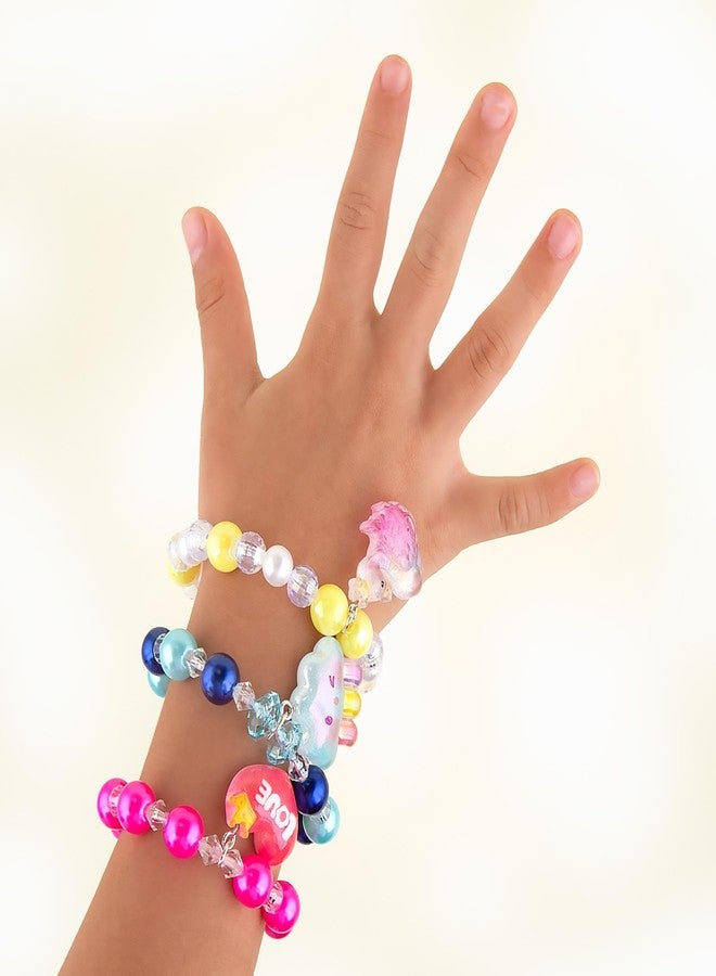 Niceup 9PCS Girls Friendship Bracelets, Elastic Beaded Charm Bracelets with Puppy, Crown, Rainbow & Heart Pendants for Princess Dress-Up, Party Favors & Classroom Rewards - Image 5