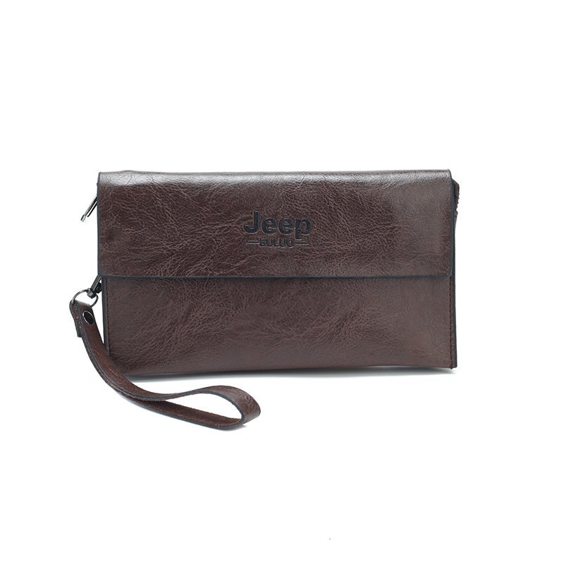 Multifunctional Solid Color PU Leather Wallet, RFID Blocking Design Portable Daily Storage Purse for Cards Cash Coin Business Use - Image 1