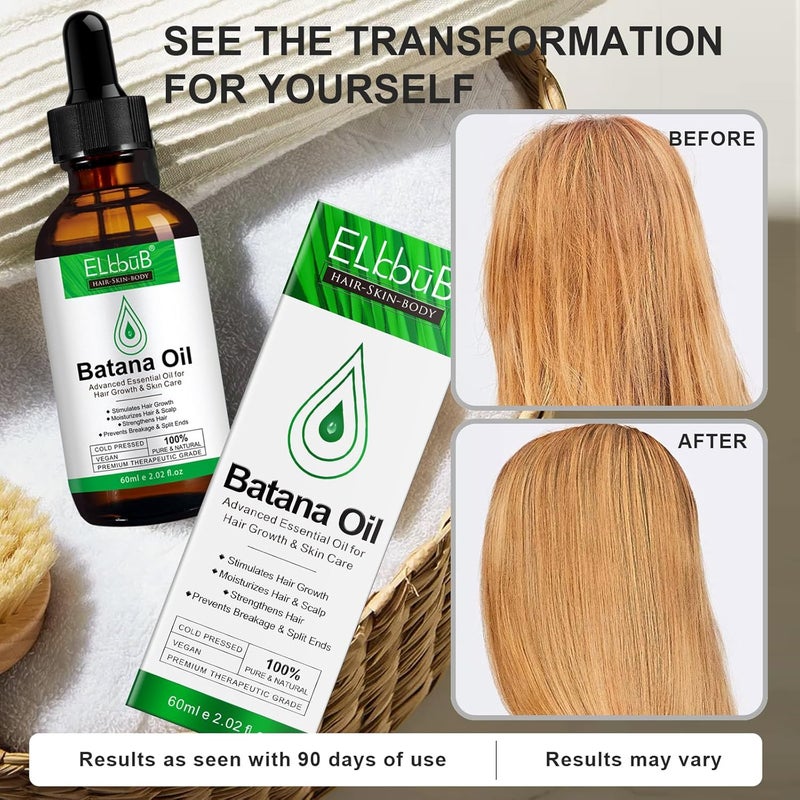 ELBBUB Batana Oil for Hair Growth – Pure Honduran Batana Oil for Enhanced Hair and Skin Vitality, Suitable for All Hair Types, 2.02 fl oz - Image 4