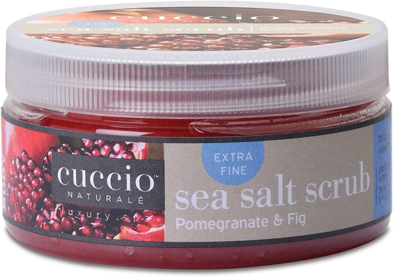 Cuccio Naturale Sea Salt Scrub - Pomegranate & Fig - 8 oz Exfoliating Body Scrub