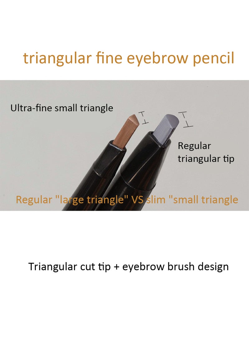 مايتشير قلم حواجب ذهبي ثلاثي الأبعاد، مقاوم للماء، مناسب للمبتدئين، مع فرشاة حلزونية وأداة تعبئة أوتوماتيكية فائقة الدقة لرسم حواجب طبيعية - Image 4