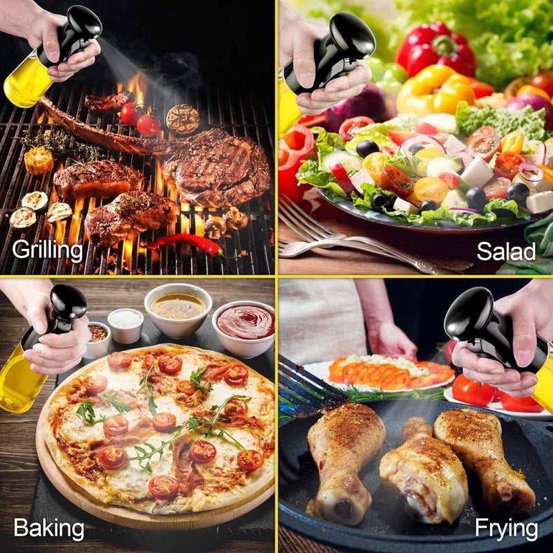 BuntyChiku Olive Oil Dispenser Bottle Spray Mister Food Grade Portable Reusable Oil Vinegar Spritzer Sprayer Bottles for Air Fryer Kitchen Salad Baking BBQ Frying - Image 5
