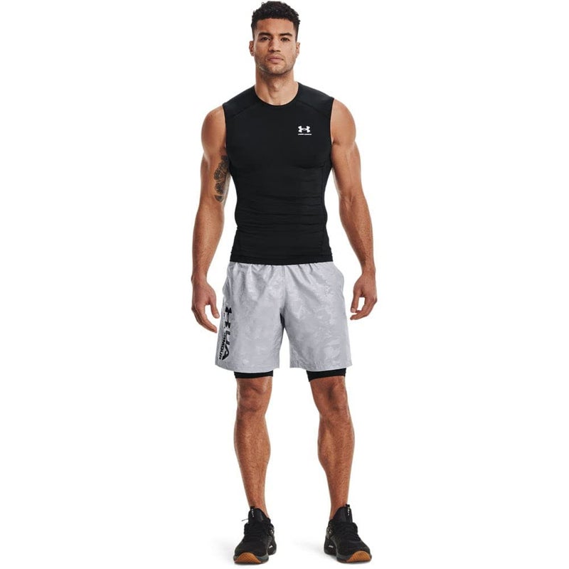 Under Armour Men's Armour HeatGear Compression Sleeveless T-Shirt , Black (001)/White, Large - Image 2