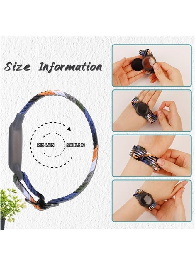 BAEKO 2 Pack Airtag Kids Wristbands, Kids Bracelet Compatible with Apple AirTag, Nylon Strap Tracker Cassette Holder Accessories for Toddlers Adults, Adjustable Anti-Lost - Image 2