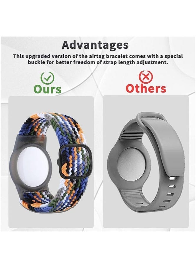 BAEKO 2 Pack Airtag Kids Wristbands, Kids Bracelet Compatible with Apple AirTag, Nylon Strap Tracker Cassette Holder Accessories for Toddlers Adults, Adjustable Anti-Lost - Image 5