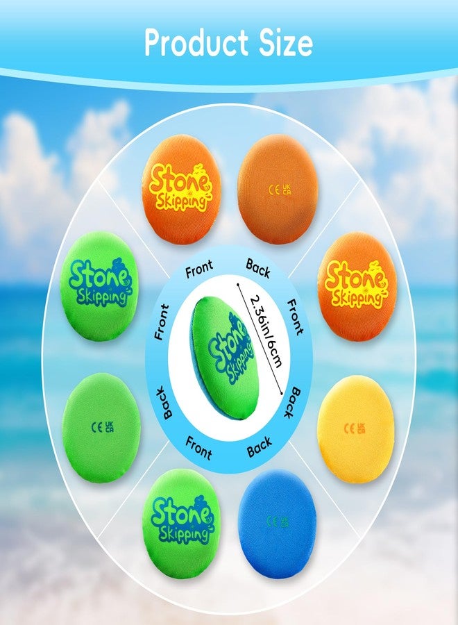 LETREEN Water Stone Skipping Discs Set 4 Pack - Fun Pool Toys for Kids All Ages - Water Bouncing Skip Ball Toy for Boys & Girls - Best Games Gifts with Your Friends & Family at the Beach, Lake or Pool - Image 4
