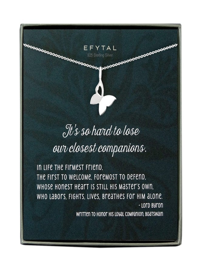 EFYTAL Pet Memorial Gifts, 925 Sterling Silver Butterfly Necklace for Lost Pet, Sympathy Gifts for Loss of Loved One, Remembrance Gifts for Her - Image 1