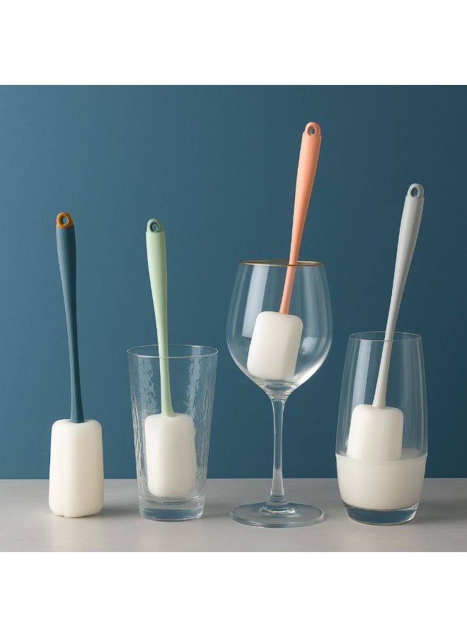 one piece-Bottle Brush, Dishwashing Foam Sponge Adjustable Length from 10 to 13in, Long Handle - Image 1