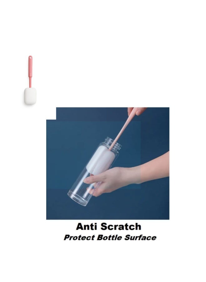 one piece-Bottle Brush, Dishwashing Foam Sponge Adjustable Length from 10 to 13in, Long Handle - Image 2