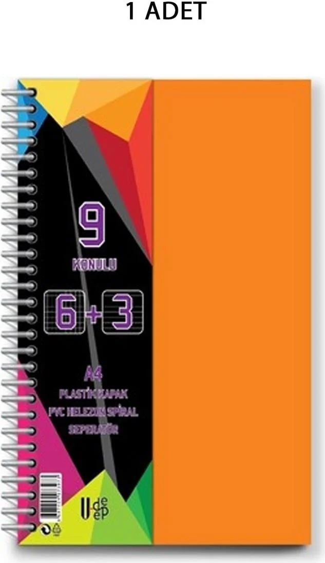 Safe Group Spiral Pp Cover 6+3 225 Sheets 9 Separated Notebook