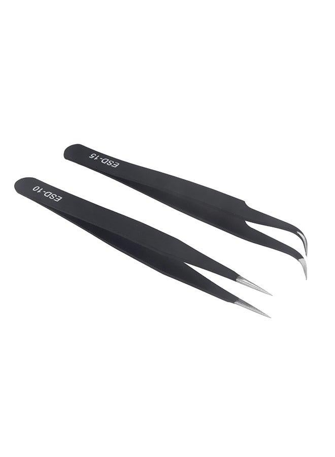 ملقاط لتزيين الأظافر من قطعتين أسود - Image 2