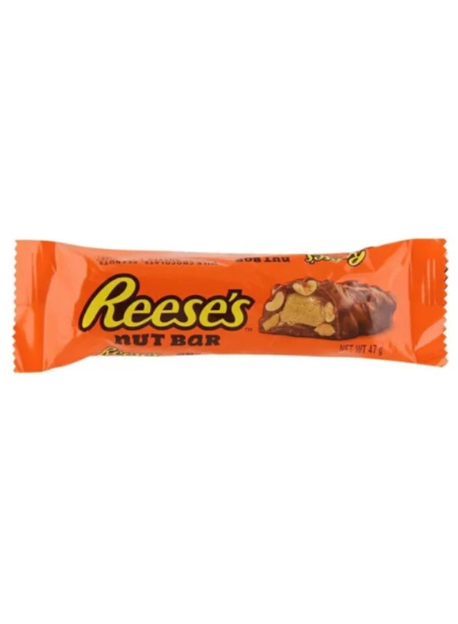 Reese's Nut Bar with Peanut Butter & Caramel – Topped with Crunchy Peanuts & Milk Chocolate – Pack of 2 (47g each) - Image 1