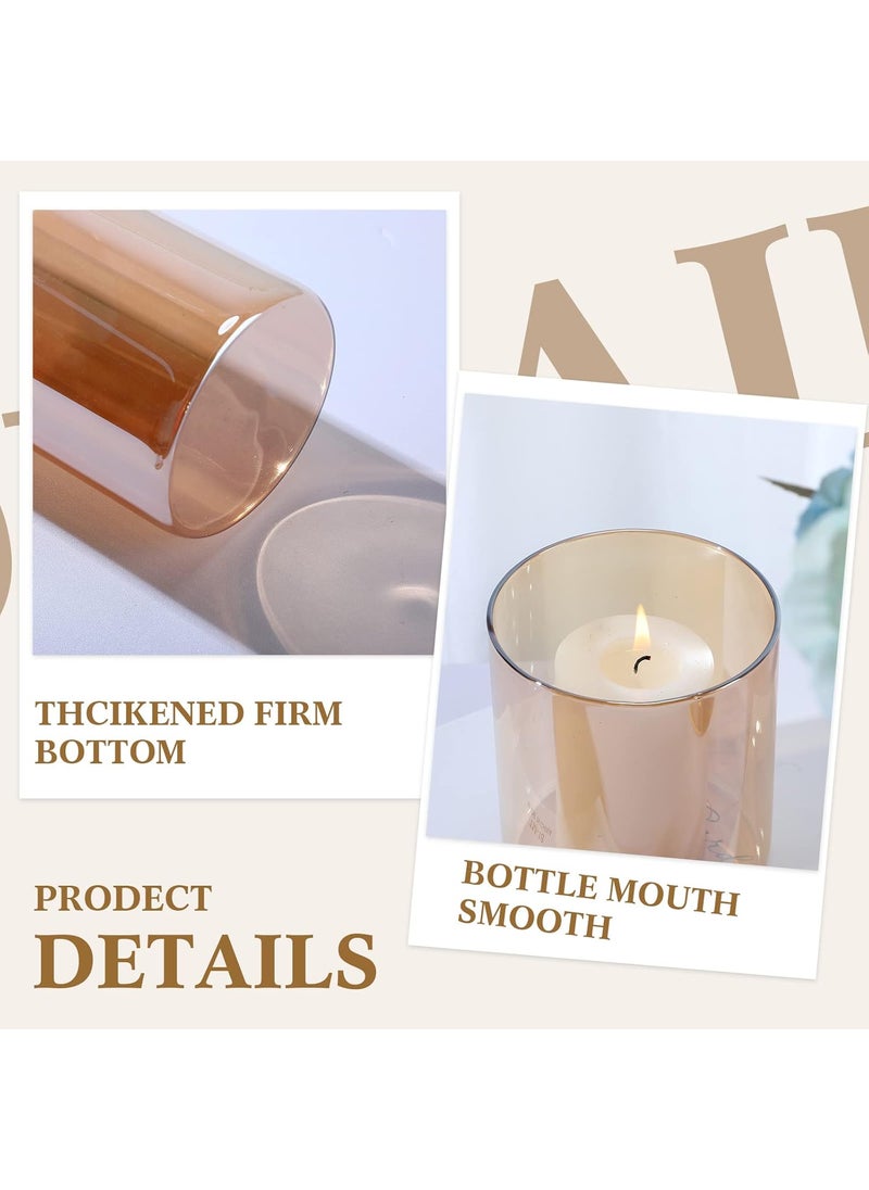 Nuenen Nuenen Set of 6 Slim Pillar Candles and Cylinder Vases Wedding Candle Cylinder Candle Holders for Valentine Wedding Kitchen Table Centerpiece Decoration  - Image 3