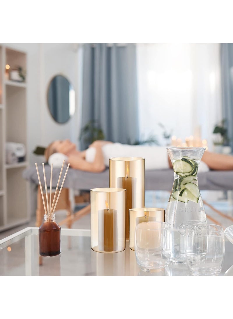 Nuenen Nuenen Set of 6 Slim Pillar Candles and Cylinder Vases Wedding Candle Cylinder Candle Holders for Valentine Wedding Kitchen Table Centerpiece Decoration  - Image 5