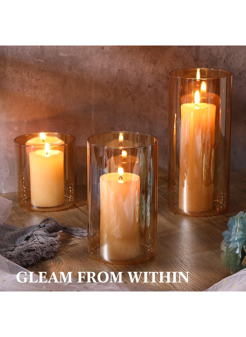 Nuenen Nuenen Set of 6 Slim Pillar Candles and Cylinder Vases Wedding Candle Cylinder Candle Holders for Valentine Wedding Kitchen Table Centerpiece Decoration  - Image 4