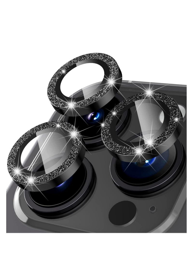 ELTRAZONE Camera Lens Protector, Camera Cover Tempered Glass for iPhone 14 Pro Max/for iPhone 14 Pro [Glitter Diamonds] -Black - Image 1