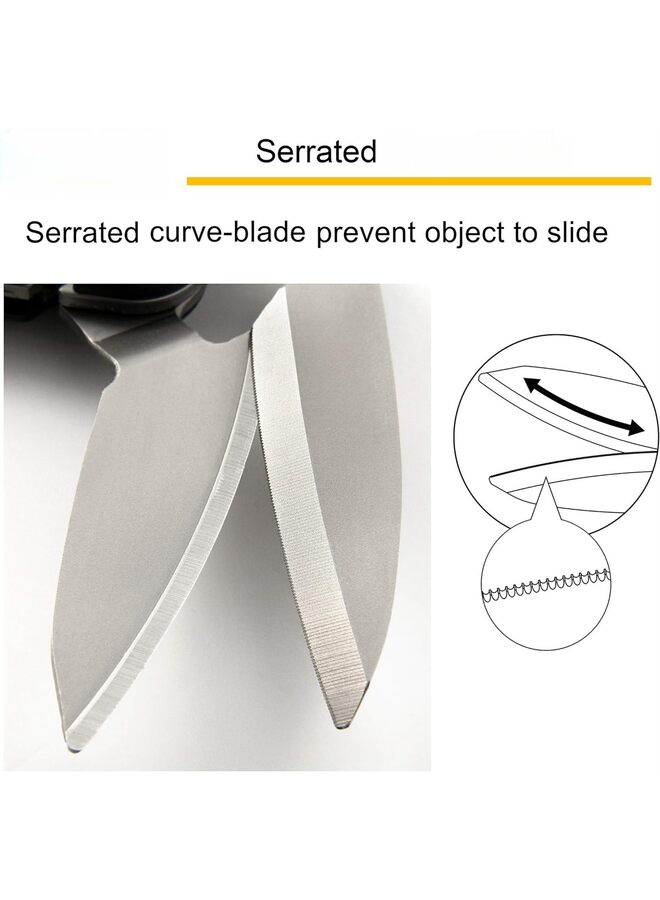 مقص شديد التحمل، قاطع سجاد، مقص صناعي، متعدد الاستخدامات، مقص للسجاد والكرتون والجلد والتقليم والبستنة، مقبض ناعم احترافي من الفولاذ المقاوم للصدأ - Image 3