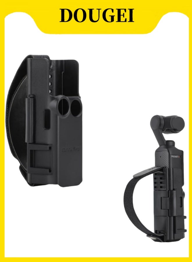 DOUGEI Pocket 3 Hand Strap Extension Handle with Cold Shoe Mount, Adjustable Wrist Strap for DJI Osmo Pocket 3, Compatible with 1/4" Thread Handle, Comfortable Grip & Hand Band for Osmo Pocket3 - Image 2