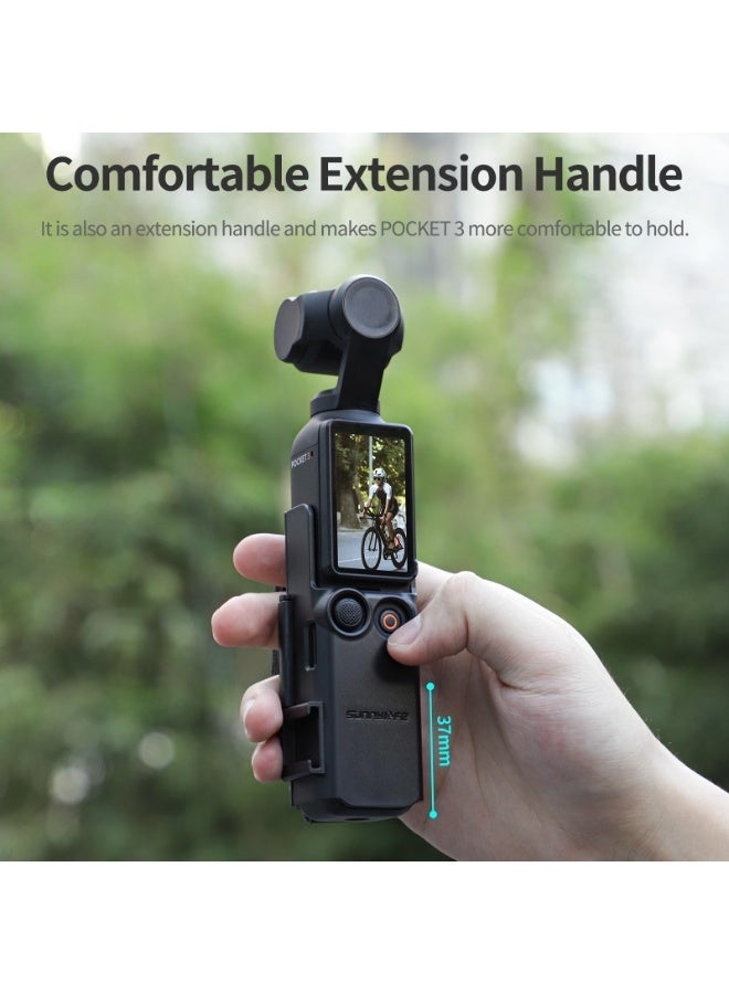 DOUGEI Pocket 3 Hand Strap Extension Handle with Cold Shoe Mount, Adjustable Wrist Strap for DJI Osmo Pocket 3, Compatible with 1/4" Thread Handle, Comfortable Grip & Hand Band for Osmo Pocket3 - Image 5