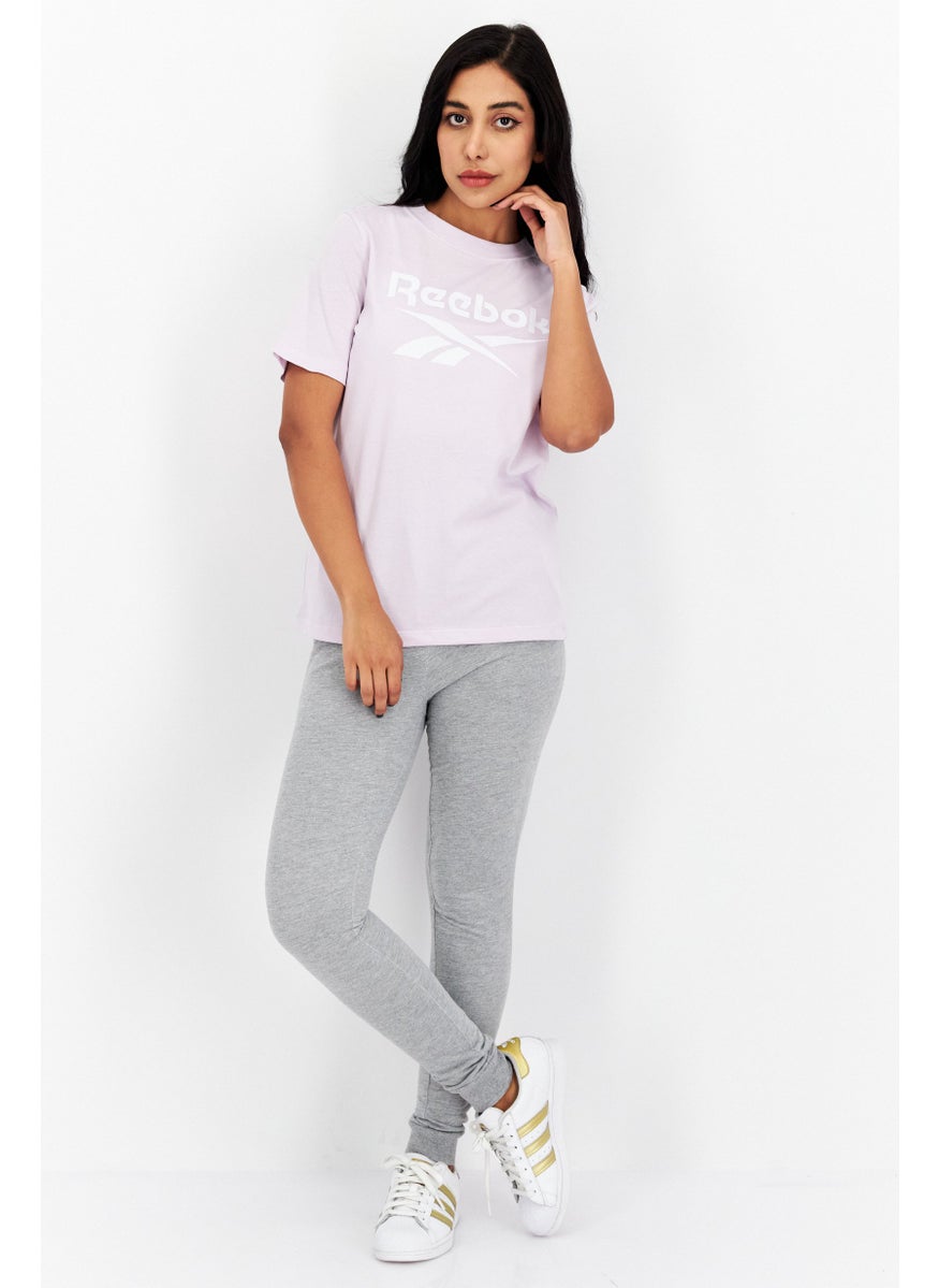 Reebok Women Sports Fit Brand Logo Training Tee, Lilac  - Image 4