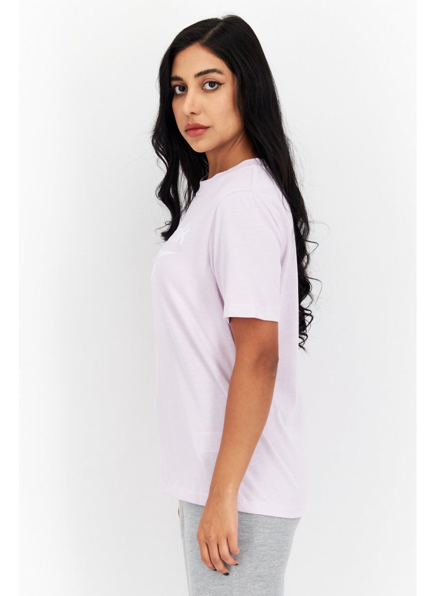Reebok Women Sports Fit Brand Logo Training Tee, Lilac  - Image 3