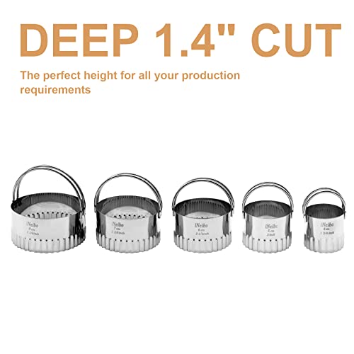 iNeibo Fluted Edge Biscuit Cutter Set - Round Circle Scone, Pastry, and Dough Cutters for Baking, Dumpling Skin, and Fondant - Image 2