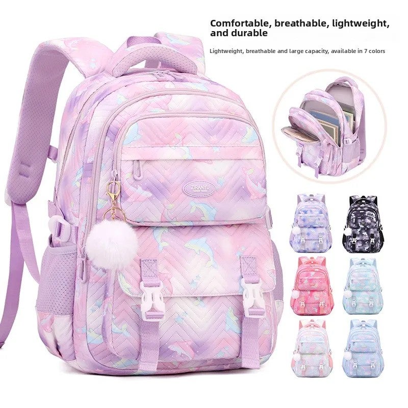 Bluejw Unisex Primary/Junior High School Student's Schoolbag Lightweight Large Capacity Polyester Air Cushion Backpack - Image 4