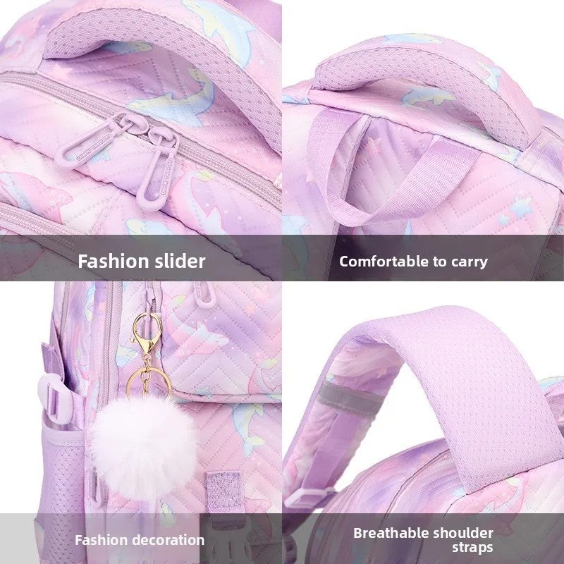 Bluejw Unisex Primary/Junior High School Student's Schoolbag Lightweight Large Capacity Polyester Air Cushion Backpack - Image 5