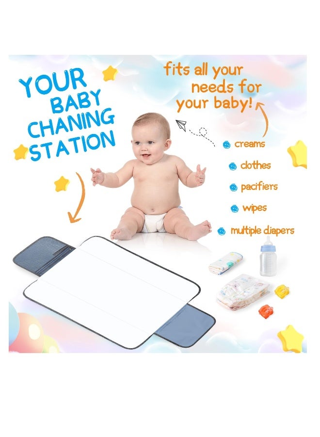 Portable Diaper Changing Pad, Travel Baby Changing Pad, Waterproof Foldable Diaper Changing Mat, Lightweight u0026 Compact Changing Station, Newborn Gifts - Image 3