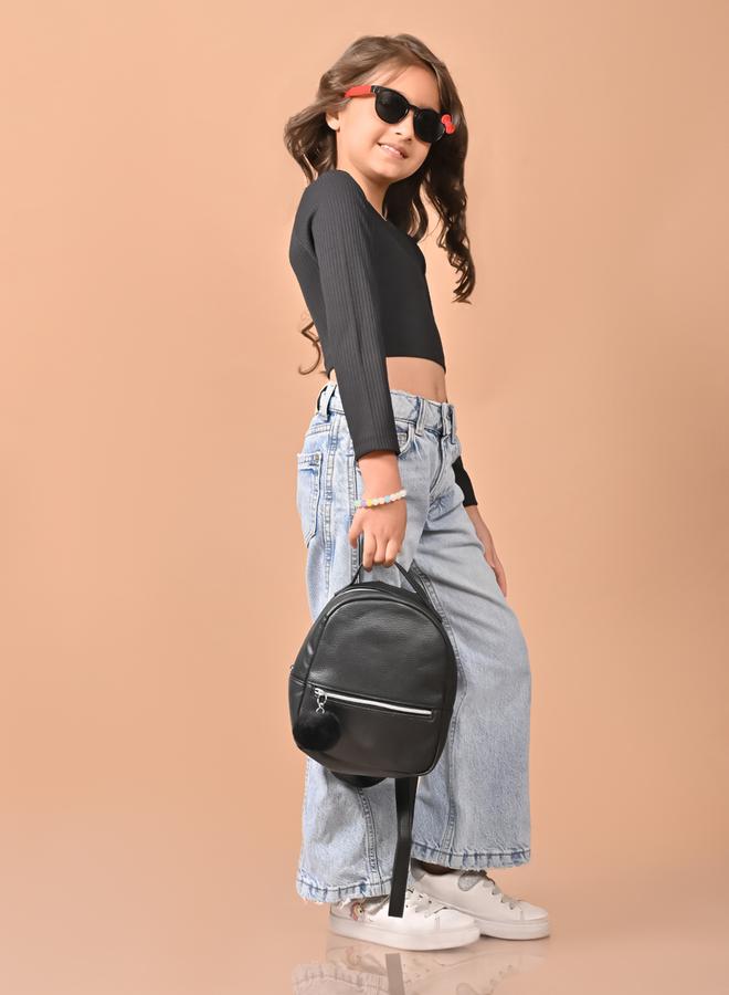 ليل بيكس بلوزة قصيرة سادة بتفاصيل مضلعة - Image 2